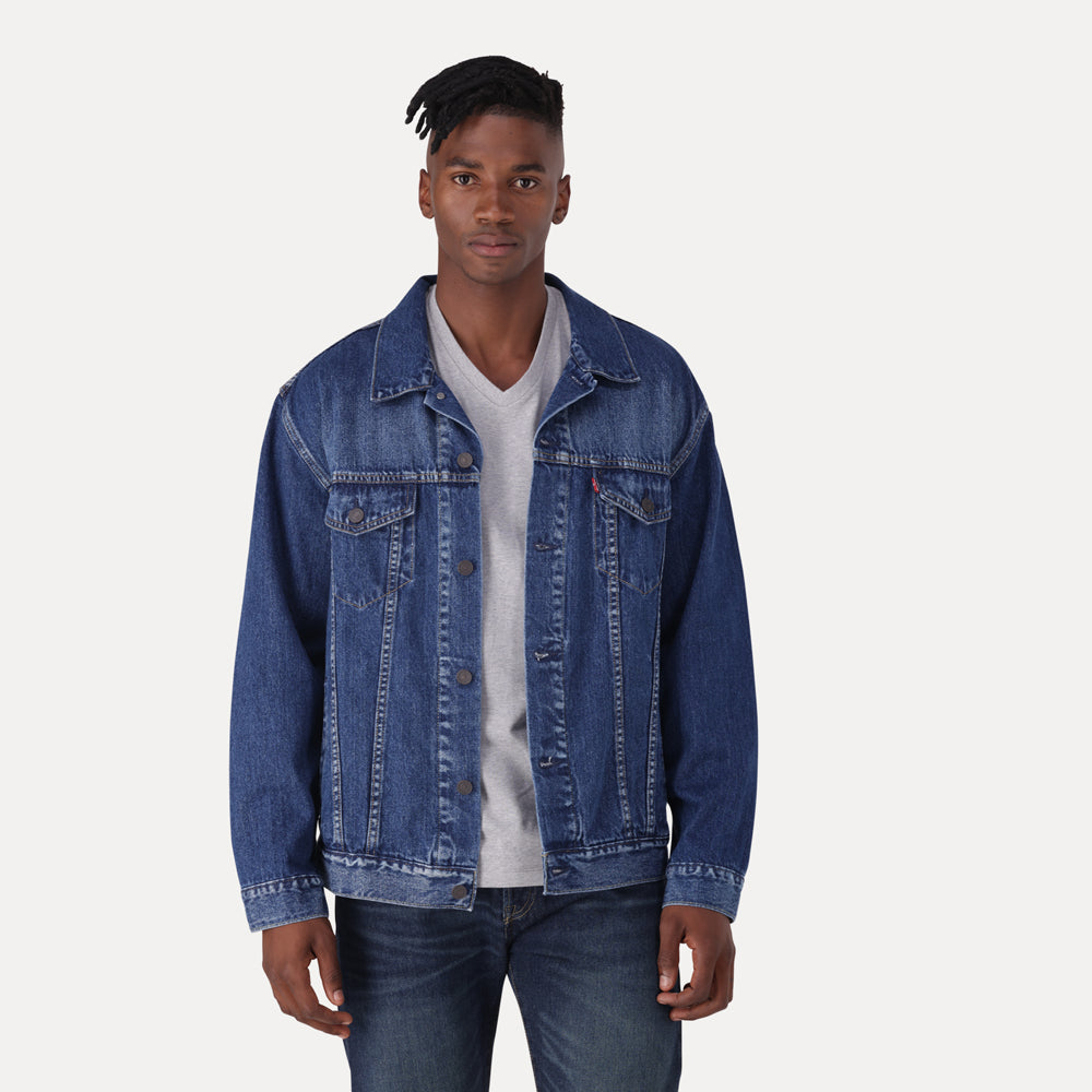 Levi's mens the trucker jacket deep sea indigo trucker best sale