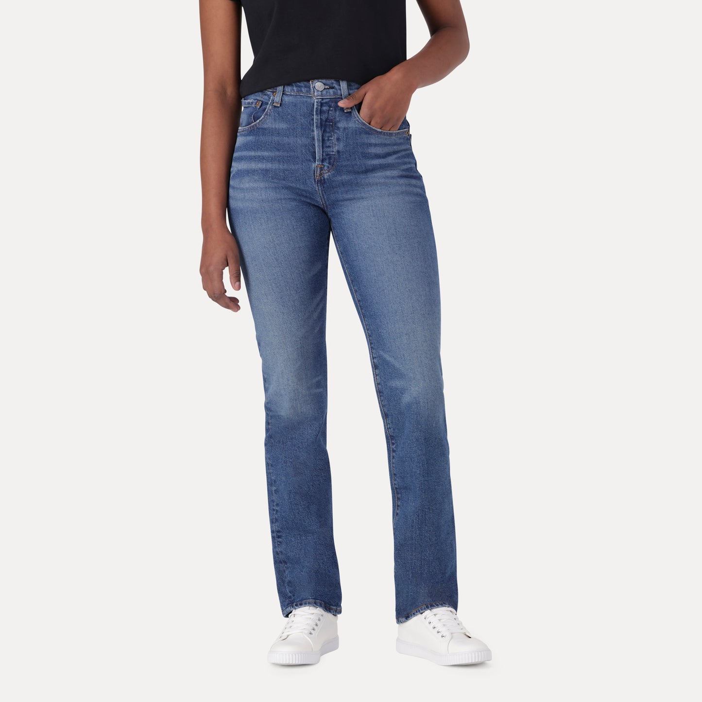 LEVI'S® WOMEN'S 501® ORIGINAL JEANS - MED INDIGO - WORN IN