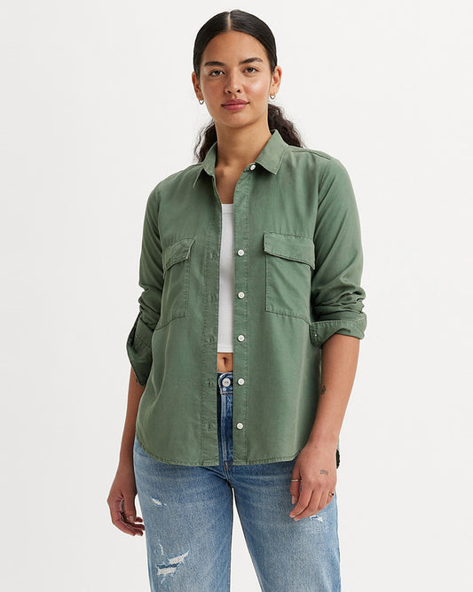 LEVI'S® WOMEN'S DOREEN UTILITY SHIRT - GREEN