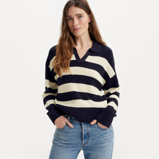 EVE SWEATER GEM STRIPE NIGHTWATCH STRIPE - BLUE