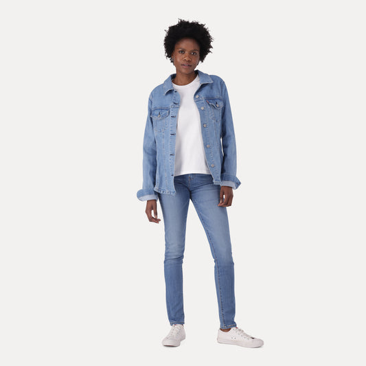 LEVI’S® WOMEN'S 721 HIGH-RISE SKINNY JEANS - MED INDIGO - WORN IN