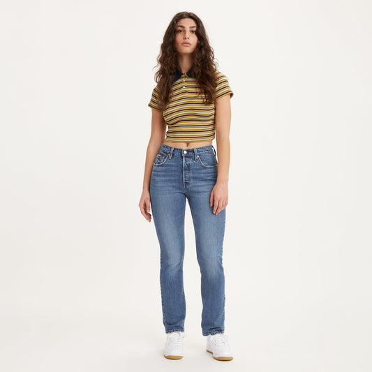 LEVI'S® WOMEN'S 501® ORIGINAL JEANS - MED INDIGO - WORN IN