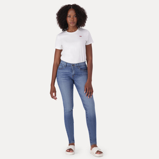 LEVI'S® WOMEN'S CURVY HIGH-RISE SUPER SKINNY  - MED INDIGO - WORN IN