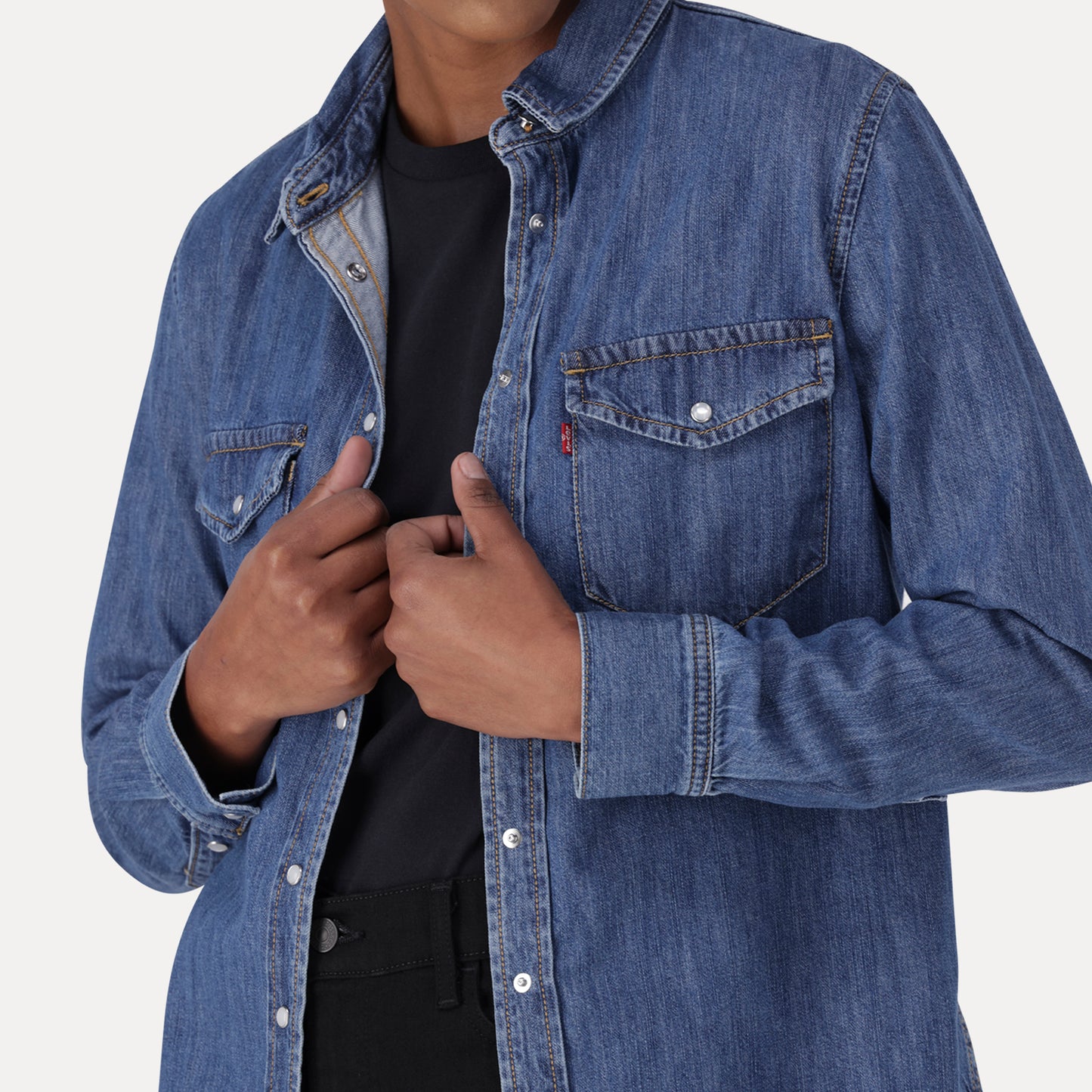 ICONIC WESTERN SHIRT - DARK INDIGO - FLAT FINISH