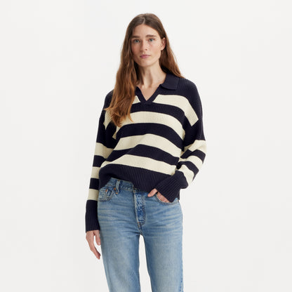 EVE SWEATER GEM STRIPE NIGHTWATCH STRIPE - BLUE