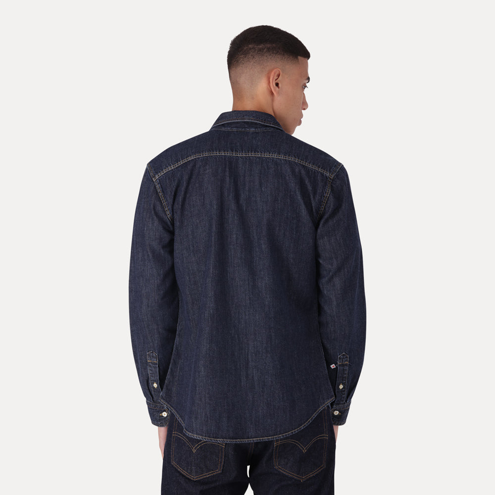 LEVI'S® MEN'S BATTERY HOUSEMARK SLIM FIT SHIRT - DARK INDIGO - WORN IN