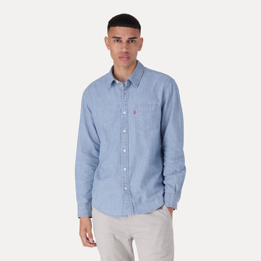 LEVI'S® MEN'S CLASSIC POCKET STANDARD FIT SHIRT - MED INDIGO - FLAT FINIH