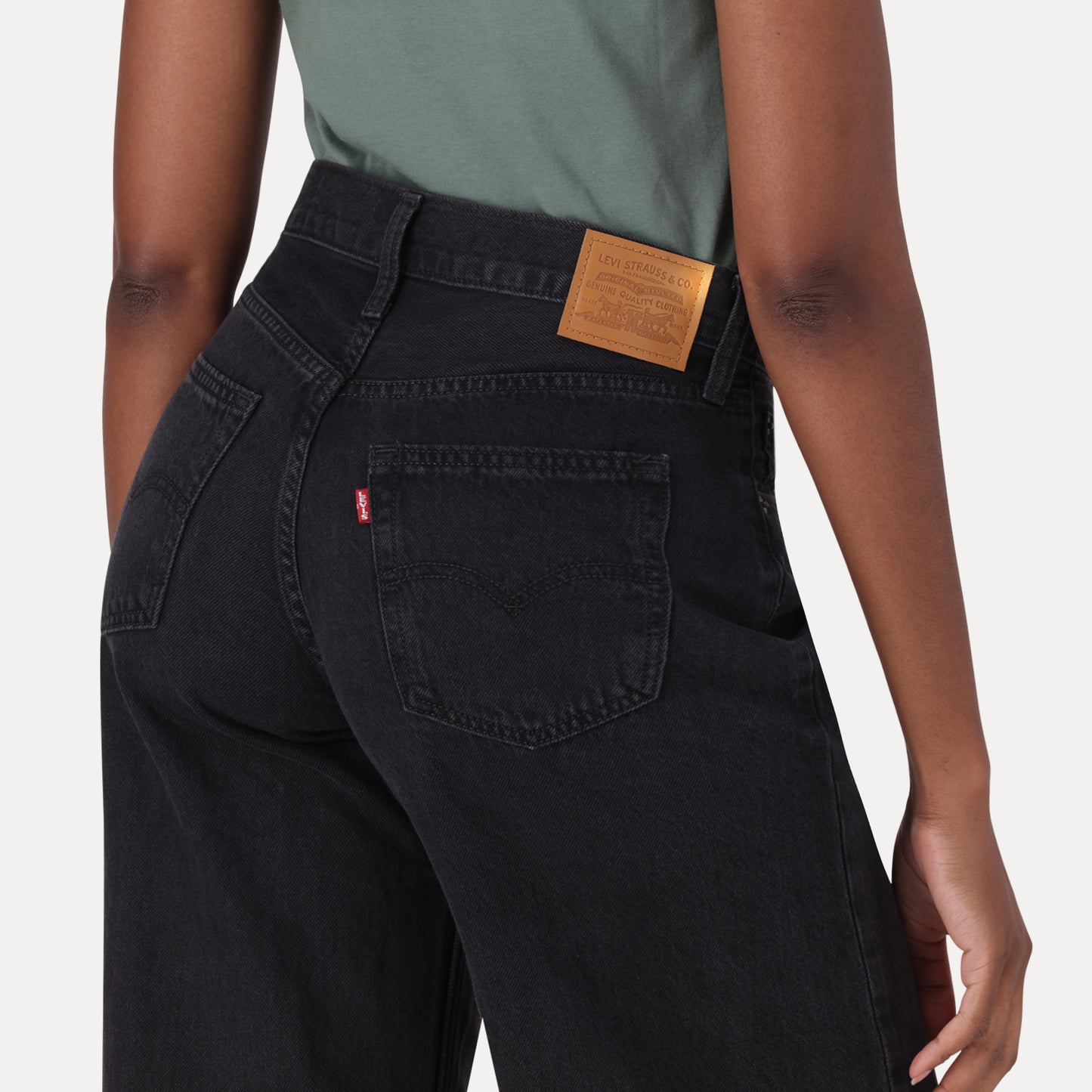 BAGGY DAD WIDE-LEG JEANS - BLACK