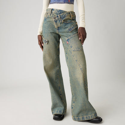 LEVI’S® X ADSB ANDERSSON BELL OVERLAY JEANS - MED INDIGO - WORN IN