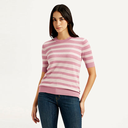 LEVI’S® WOMEN'S STRIPED CREW NECK TOP - PINK