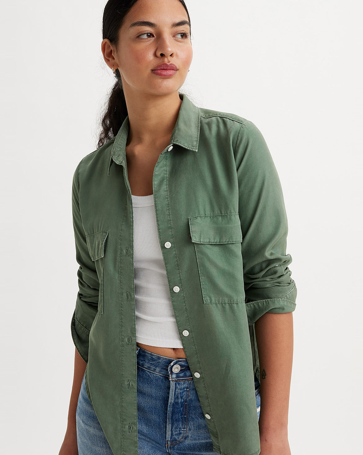 LEVI'S® WOMEN'S DOREEN UTILITY SHIRT - GREEN