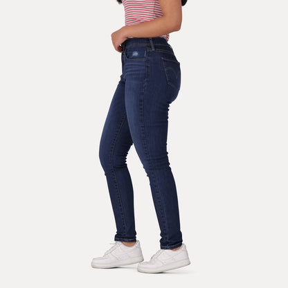 LEVI'S® WOMEN'S CURVY HIGH-RISE SUPER SKINNY  - DARK INDIGO - WORN IN