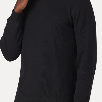 LONG-SLEEVE STANDARD FIT THERMAL T-SHIRT - BLACK