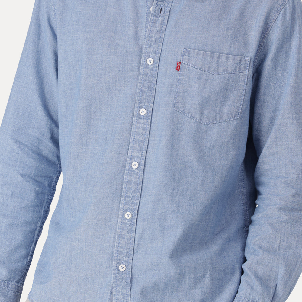 LEVI'S® MEN'S CLASSIC POCKET STANDARD FIT SHIRT - MED INDIGO - FLAT FINIH