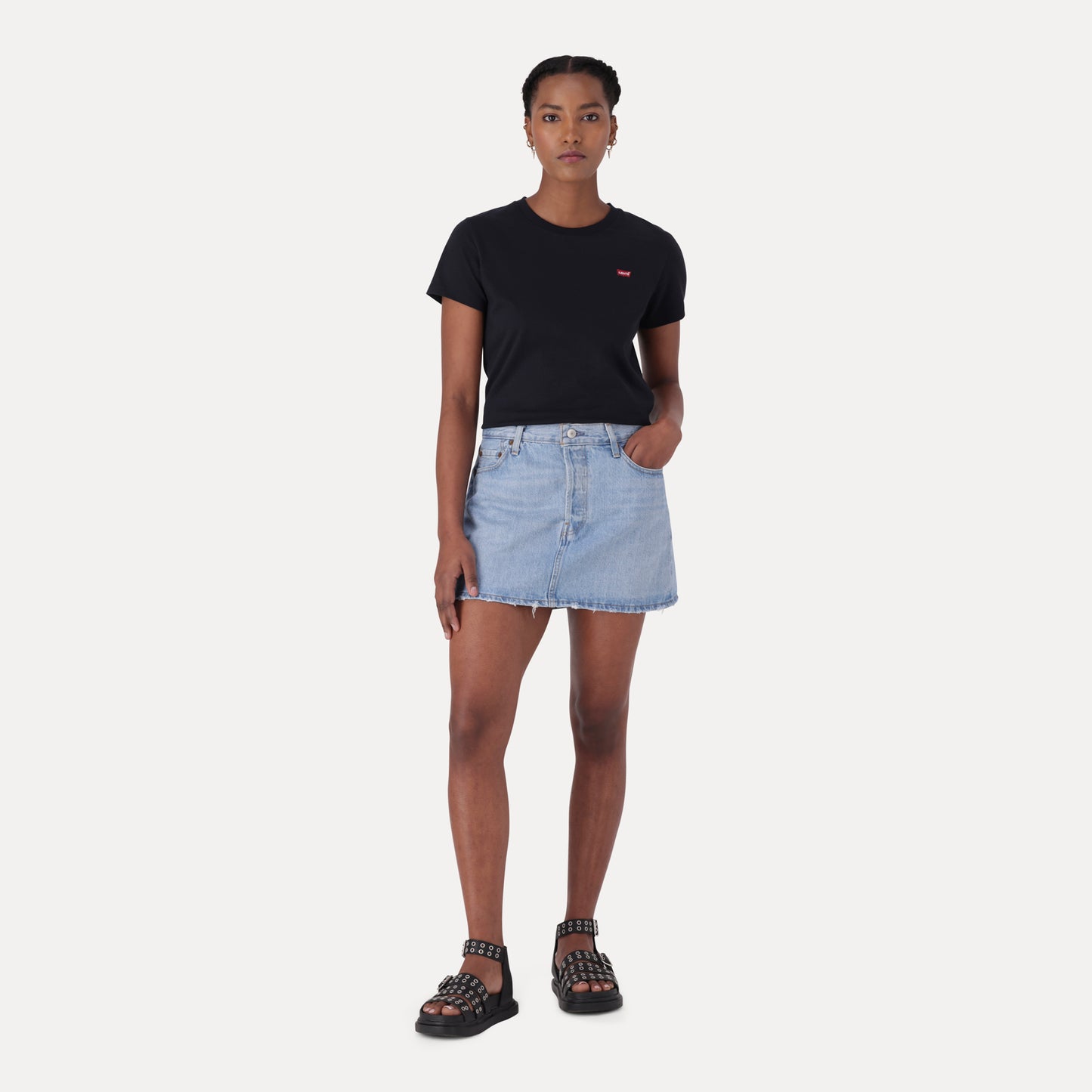 LEVI'S® WOMEN'S ICON SKIRT - LIGHT INDIGO - WORN IN