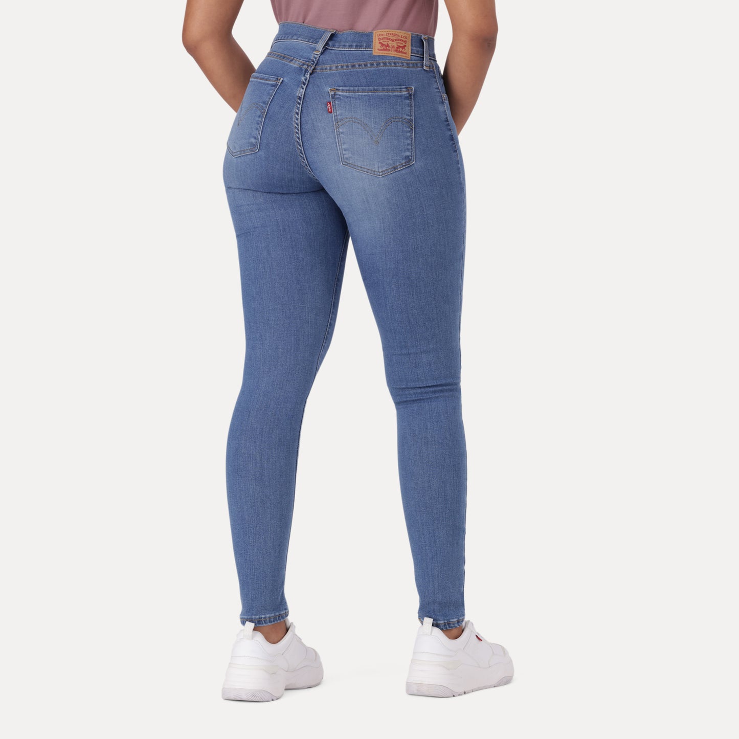 LEVI'S® CURVY SUPER SKINNY  - MED INDIGO - WORN IN