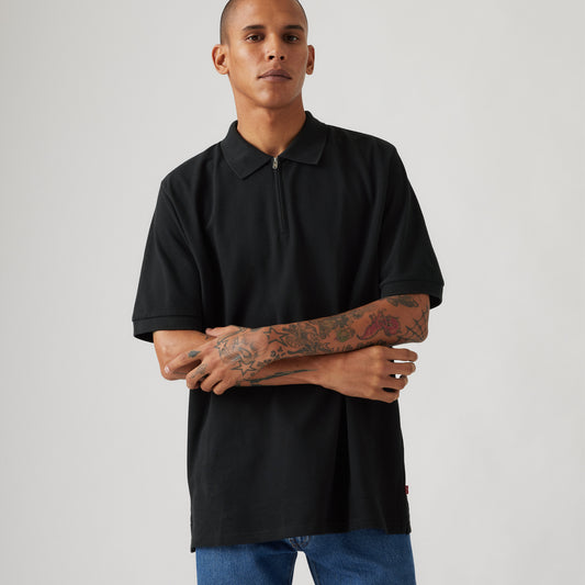 LEVI'S® MEN'S ZIP POLO - BLACK