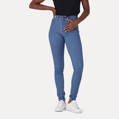 LEVI'S® WOMEN'S 720 HIGH-RISE SUPER SKINNY JEANS - MED INDIGO - WORN IN