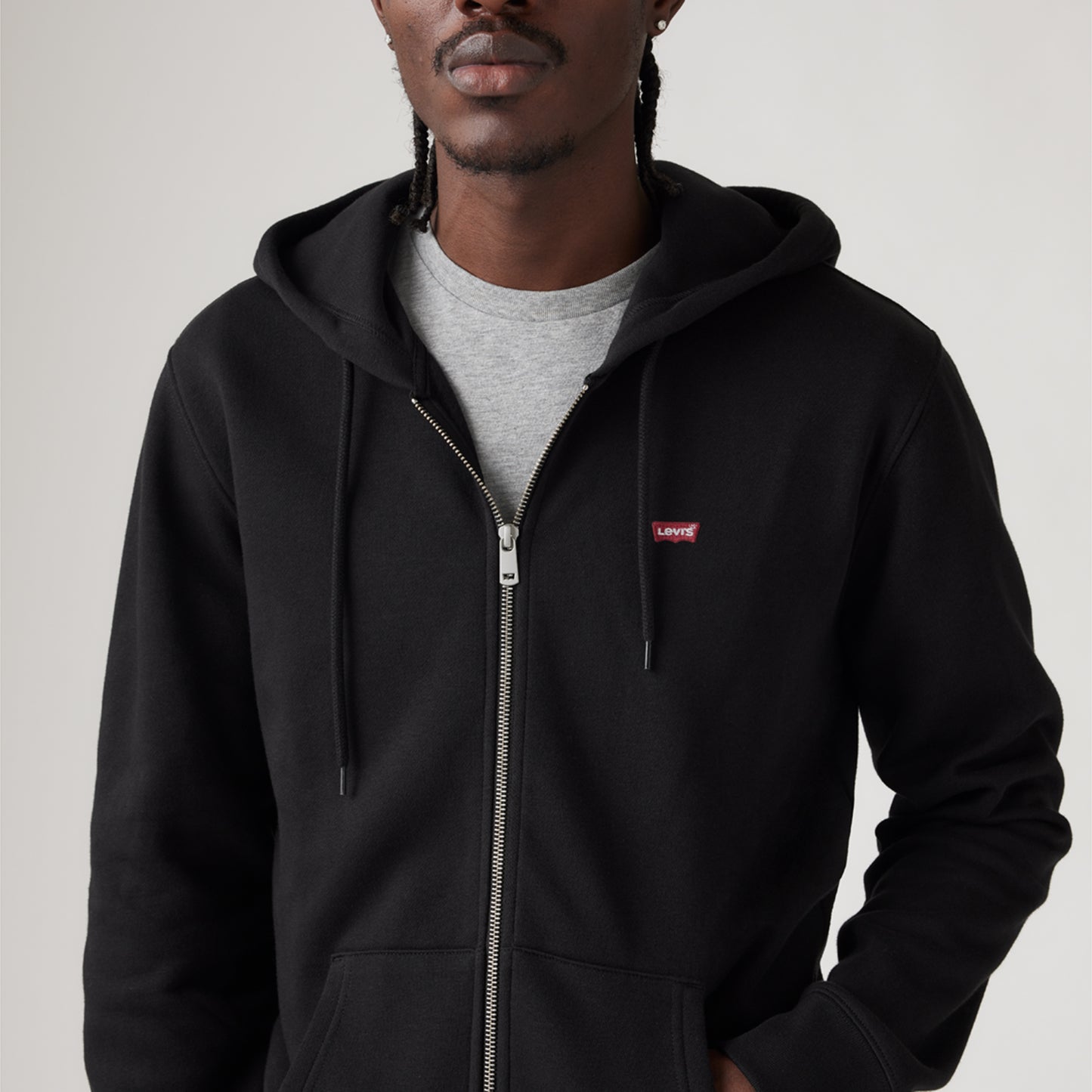 LEVI'S® MEN'S ZIP-UP HOODIE - BLACK