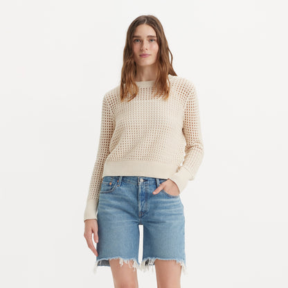 LEVI'S® WOMEN'S SUPERBLOOM CROCHET LONG-SLEEVE TOP - NEUTRAL