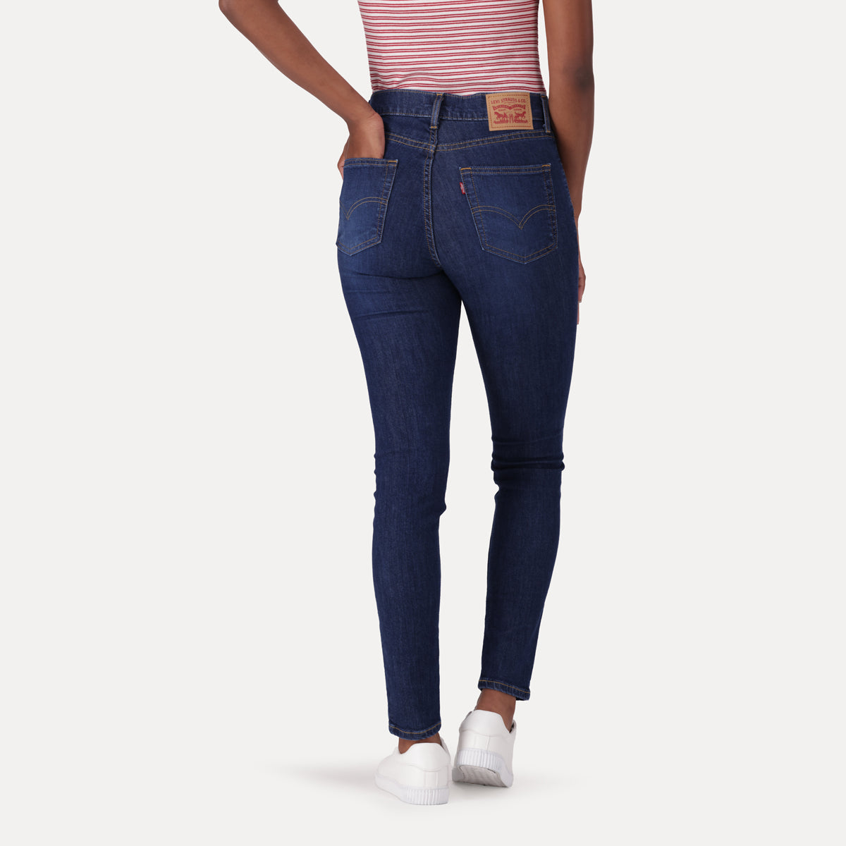 LEVI'S® WOMEN'S 720 HIGH-RISE SUPER SKINNY JEANS - DARK INDIGO - WORN IN