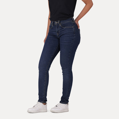 LEVI'S® WOMEN'S CURVY HIGH-RISE SUPER SKINNY  - DARK INDIGO - WORN IN