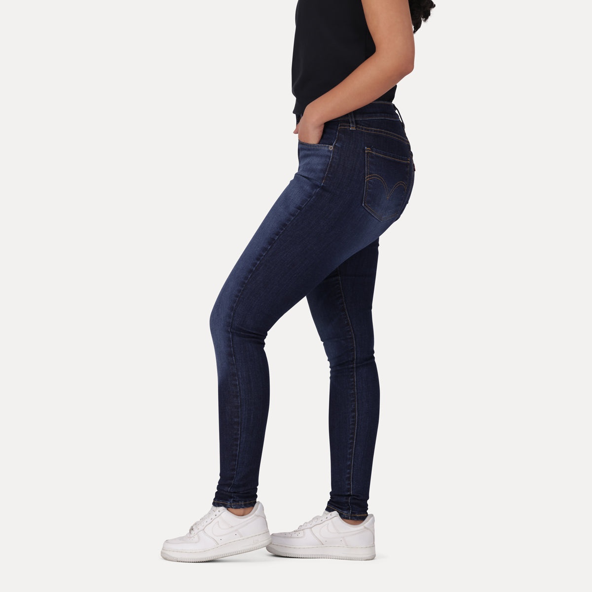 LEVI'S® WOMEN'S CURVY SUPER SKINNY  - DARK INDIGO - WORN IN