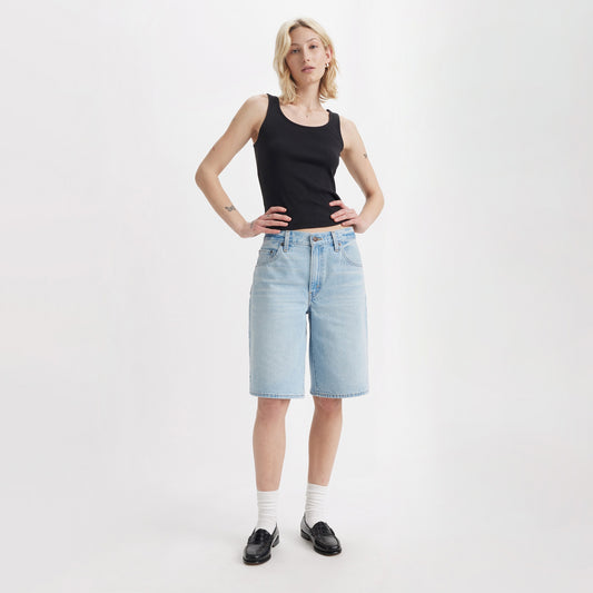 LEVI'S® WOMEN'S BAGGY DAD JORTS - LIGHT INDIGO - WORN IN