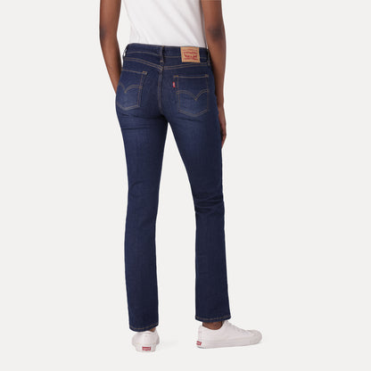 LEVI’S® WOMEN'S 712 MID-RISE SLIM JEANS - DARK INDIGO - WORN IN