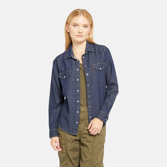 LEVI'S® WOMEN'S ICONIC WESTERN SHIRT - DARK INDIGO - FLAT FINISH