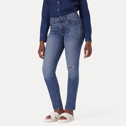 LEVI'S®CURVY STRAIGHT ZA - MED INDIGO - WORN IN