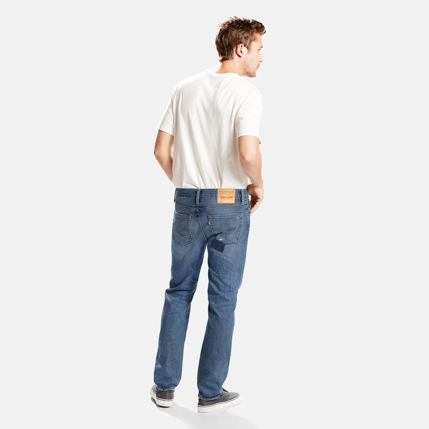 LEVI'S® MEN'S 511™ SLIM JEANS - MED INDIGO - WORN IN