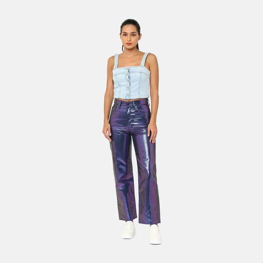 LEVI'S® WOMEN'S RIBCAGE STRAIGHT ANKLE JEANS - PURPLE