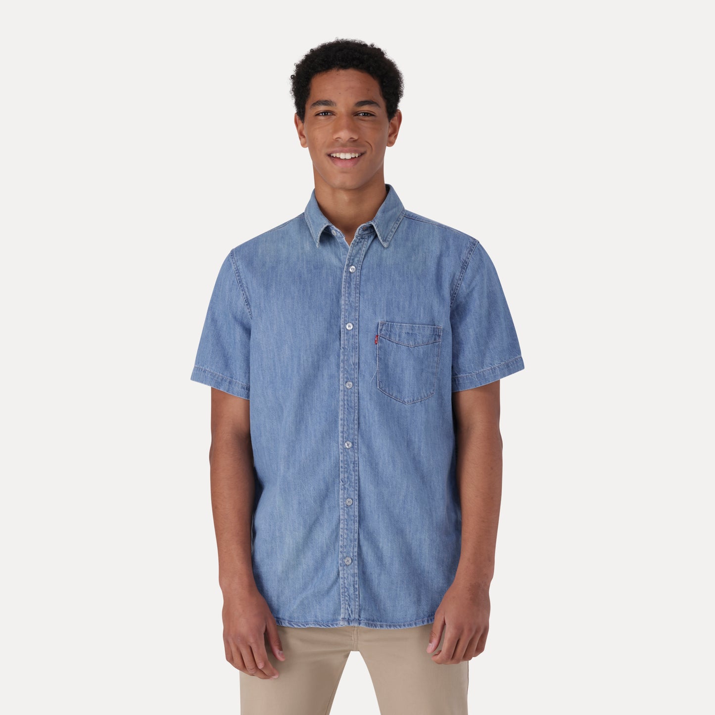 LEVI'S® MEN'S CLASSIC POCKET STANDARD FIT SHIRT - MED INDIGO - FLAT FINISH