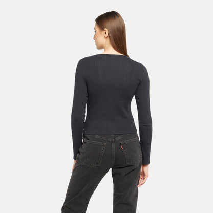 LEVI'S® DRY GOODS WOMEN'S POINTELLE LONG-SLEEVE TEE - BLACK