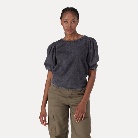 LEVI'S®  WOMEN'S ROUND NECK TOP - CHARCOAL GREY