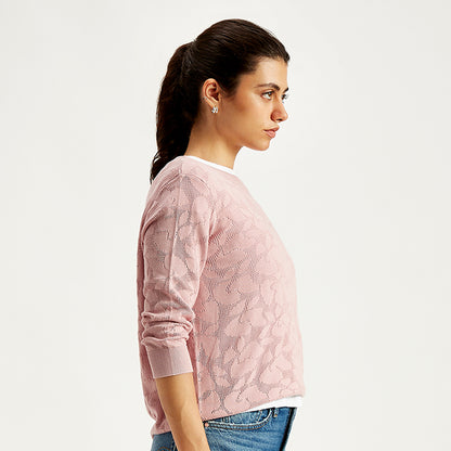 LEVI'S® WOMEN'S CREW NECK SWEATER - LIGHT-PINK