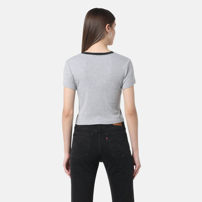 LEVI'S® WOMEN'S GRAPHIC ESSENTIAL SPORTY TEE - GREY