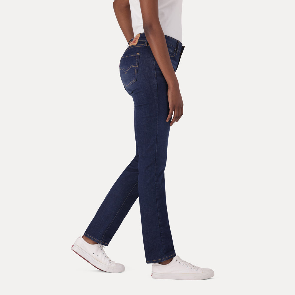 LEVI’S® WOMEN'S 712 MID-RISE SLIM JEANS - DARK INDIGO - WORN IN