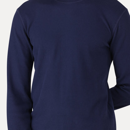 LONG-SLEEVE STANDARD FIT THERMAL T-SHIRT - BLUE