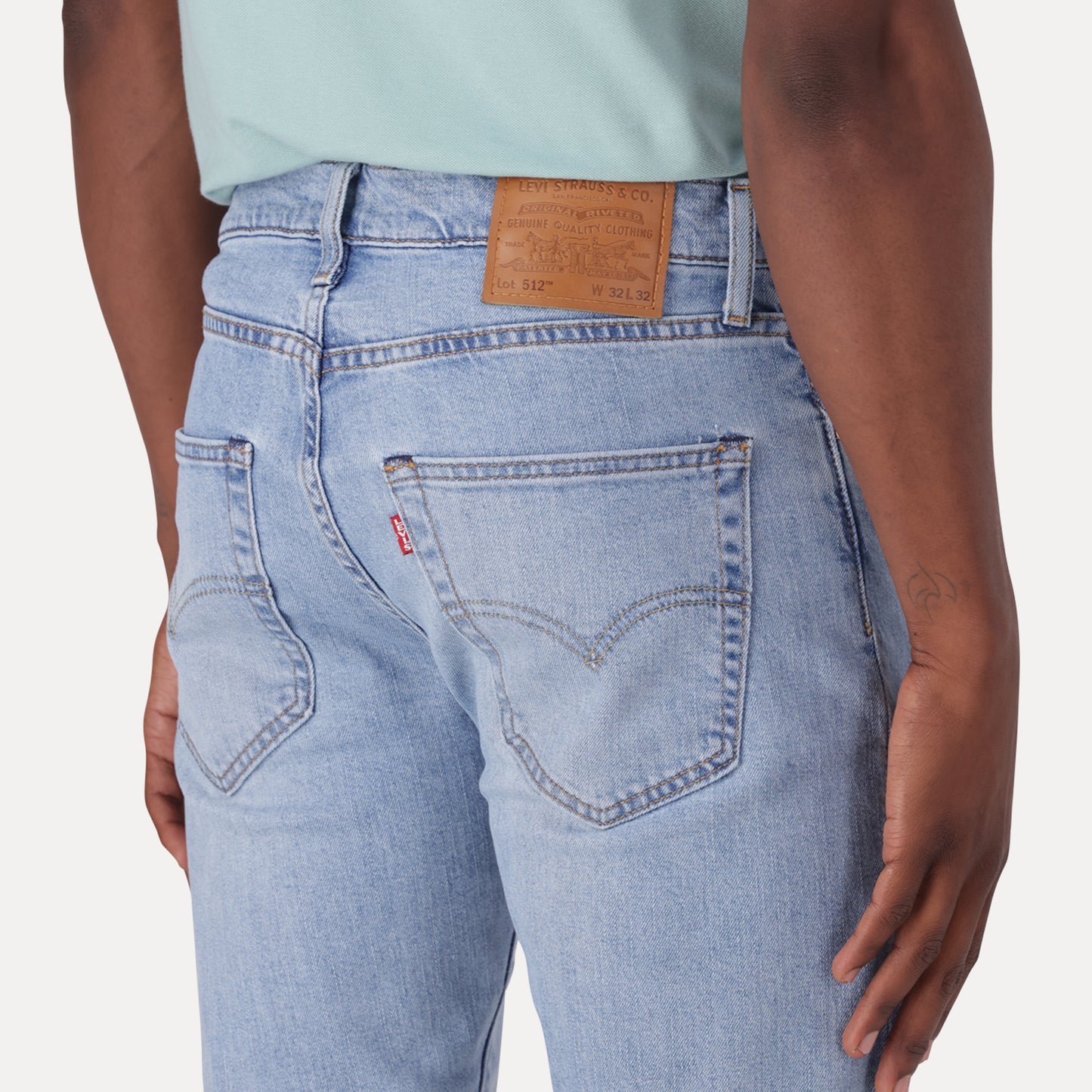 LEVI'S® MEN'S 512™ SLIM TAPER JEANS - LIGHT INDIGO - WORN IN