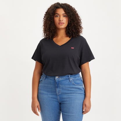 LEVI'S® WOMEN'S V-NECK T-SHIRT (PLUS SIZE) - BLACK