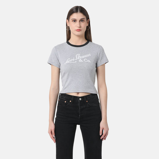 LEVI'S® WOMEN'S GRAPHIC ESSENTIAL SPORTY TEE - GREY