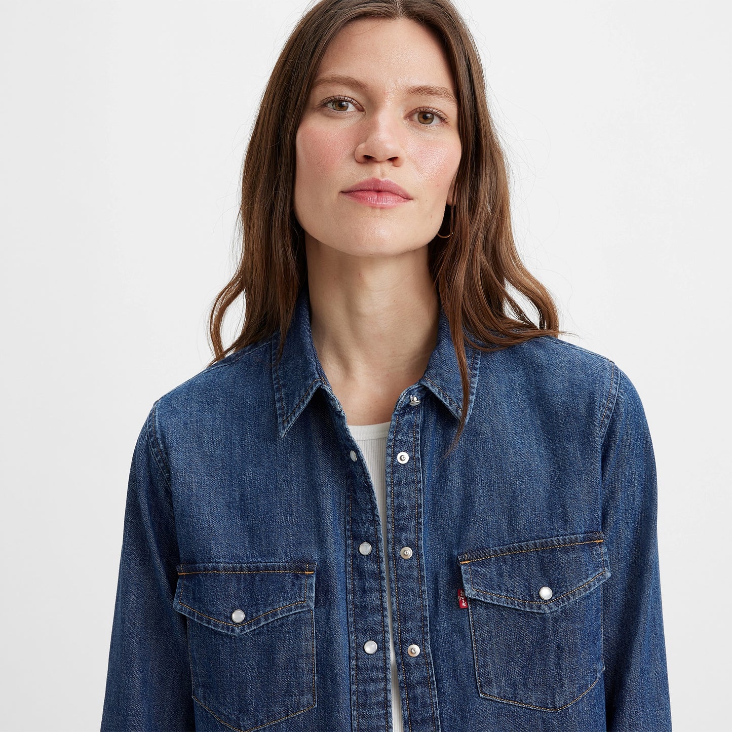 LEVI'S® WOMEN'S ICONIC WESTERN SHIRT - DARK INDIGO - FLAT FINISH