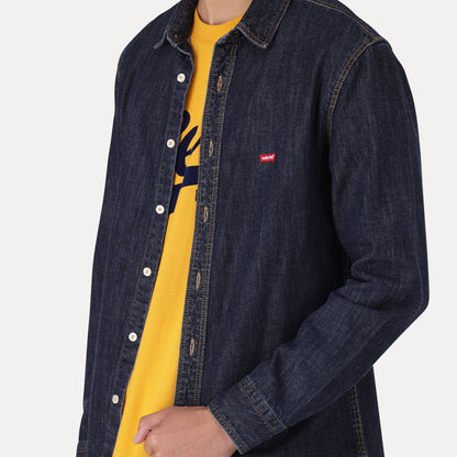 LEVI'S® MEN'S BATTERY HOUSEMARK SLIM FIT SHIRT - DARK INDIGO - WORN IN