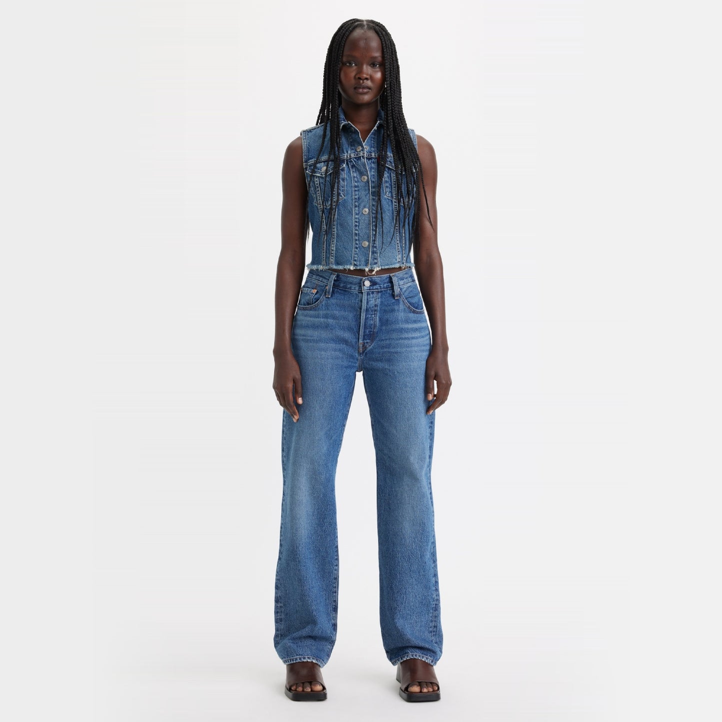 LEVI'S® WOMEN'S 501® '90S JEANS - MED-INDIGO-WORN IN