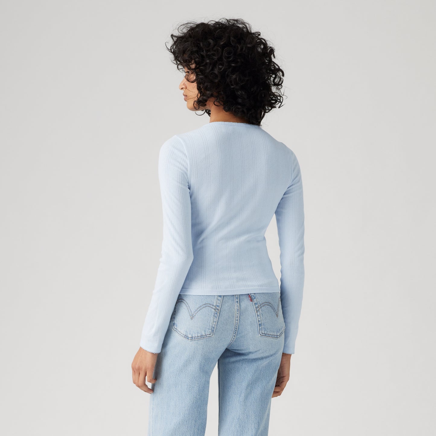 LEVI'S® DRY GOODS WOMEN'S POINTELLE LONG-SLEEVE TEE - BLUE