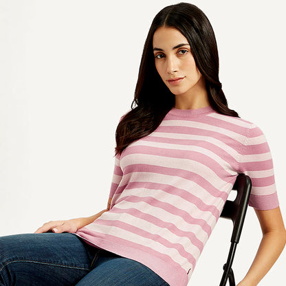 LEVI’S® WOMEN'S STRIPED CREW NECK TOP - PINK