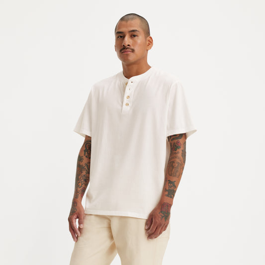 LEVI'S® MEN'S SHORT-SLEEVE FOUR-BUTTON HENLEY - NEUTRAL