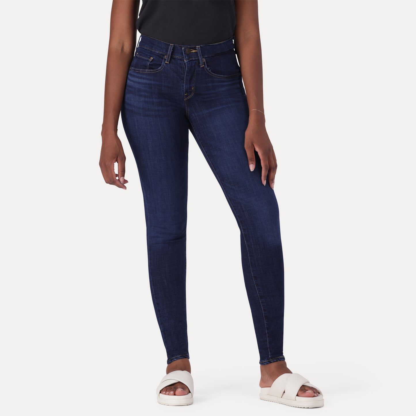 LEVI'S® CURVY SUPER SKINNY - MED INDIGO - WORN IN